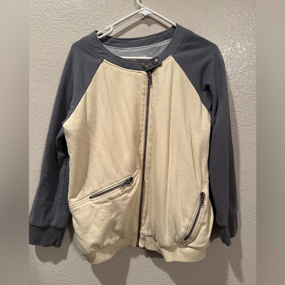 Chaser Cotton Moto Jacket Grey and Cream Sz L